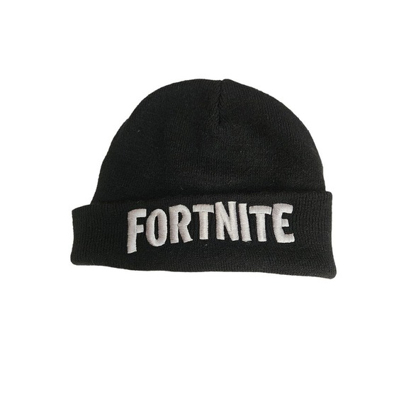Fortnite Boys Hat - black stretch Knit Winter - Picture 1 of 8